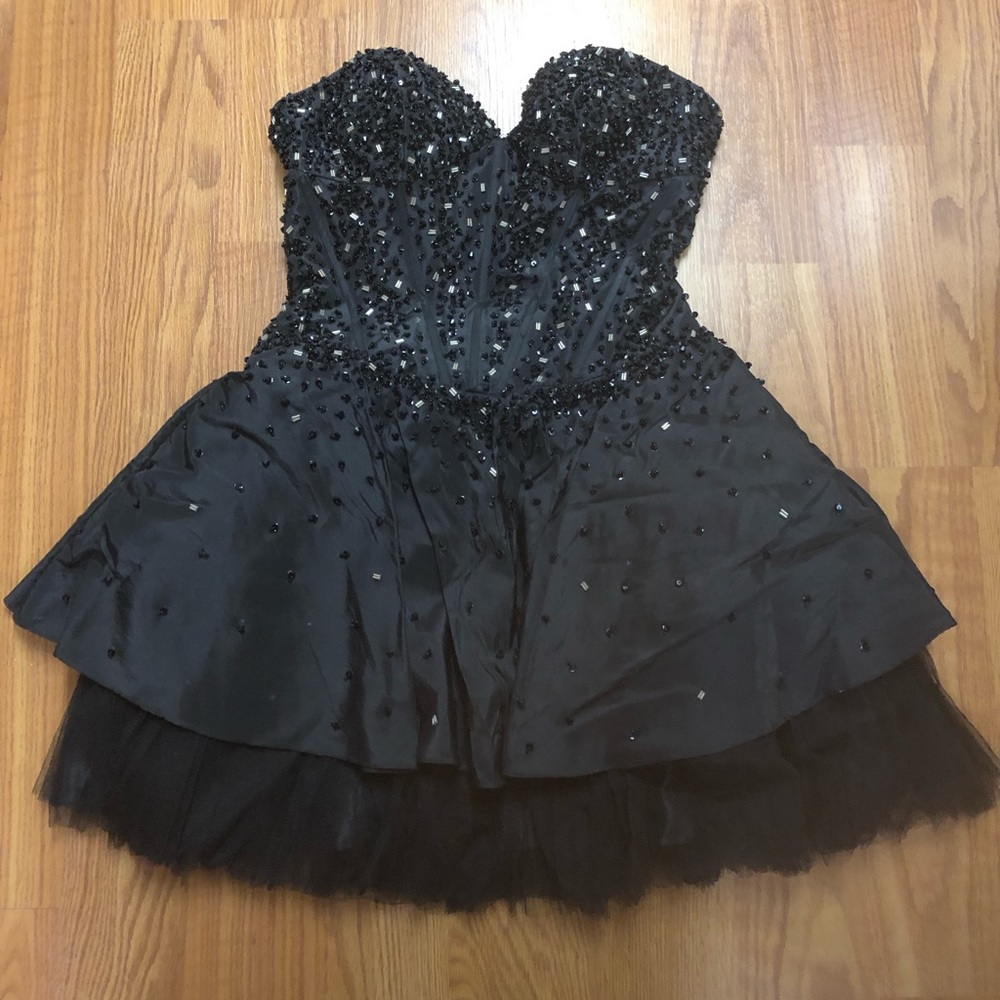 Black Beaded Prom dress